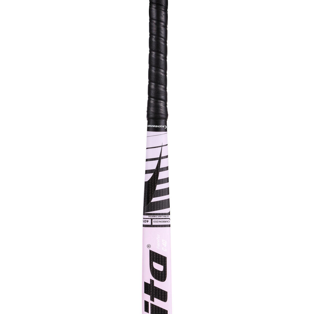 Intermediate 40% Carbon Mid Bow Field Hockey Stick FiberTecC40 - Light Pink